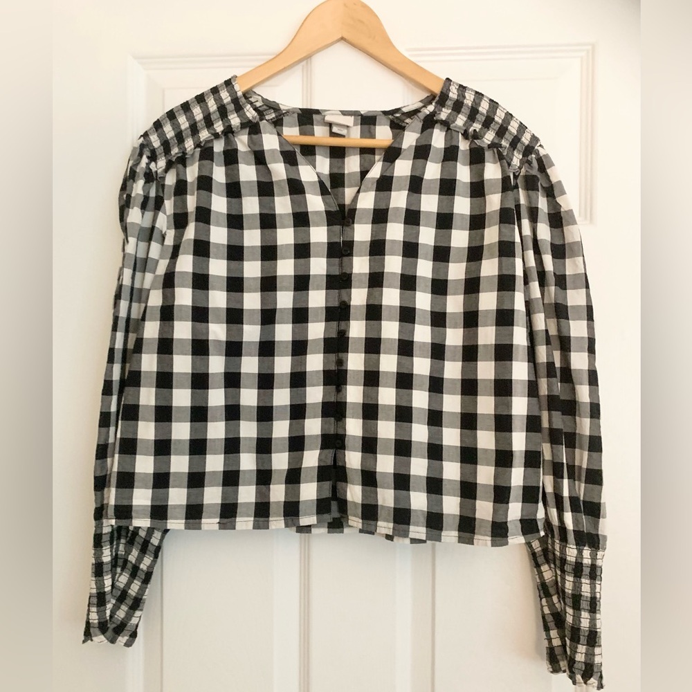 A New Day Gingham Button Down Top